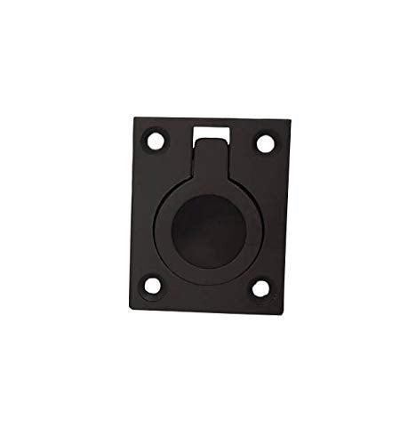 QCAA Flush Ring Pull, Solid Brass, 36.5 x45 mm, Oil Rubbed Bronze US10B, Made in Taiwan, 1 Pack - Image 1