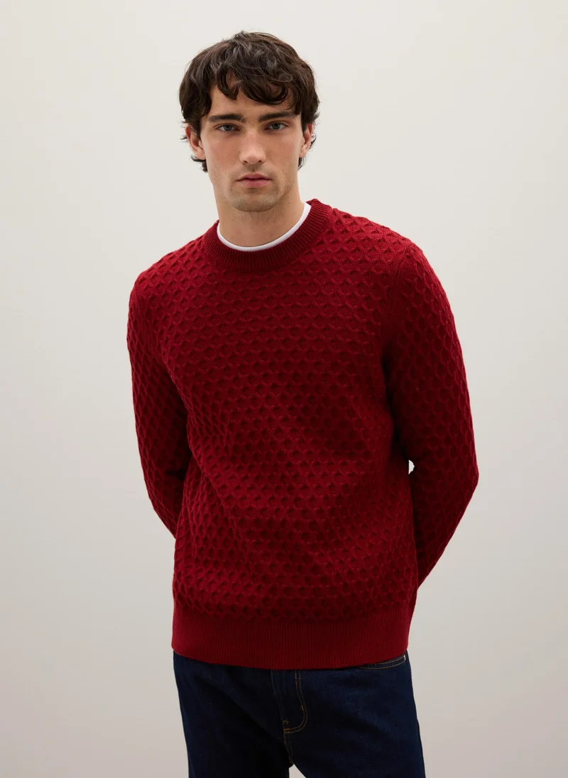 Ovs OVS Regular Fit Red Cotton Blend Jumper