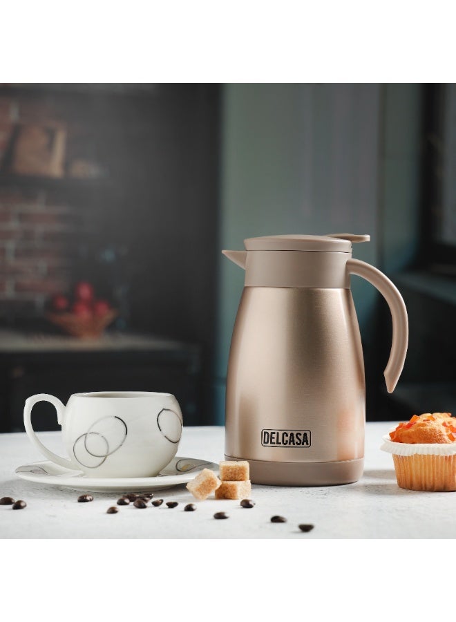 DELCASA Stainless Steel Coffee Pot 750ml Vacuum Flask DC2130 - Image 1