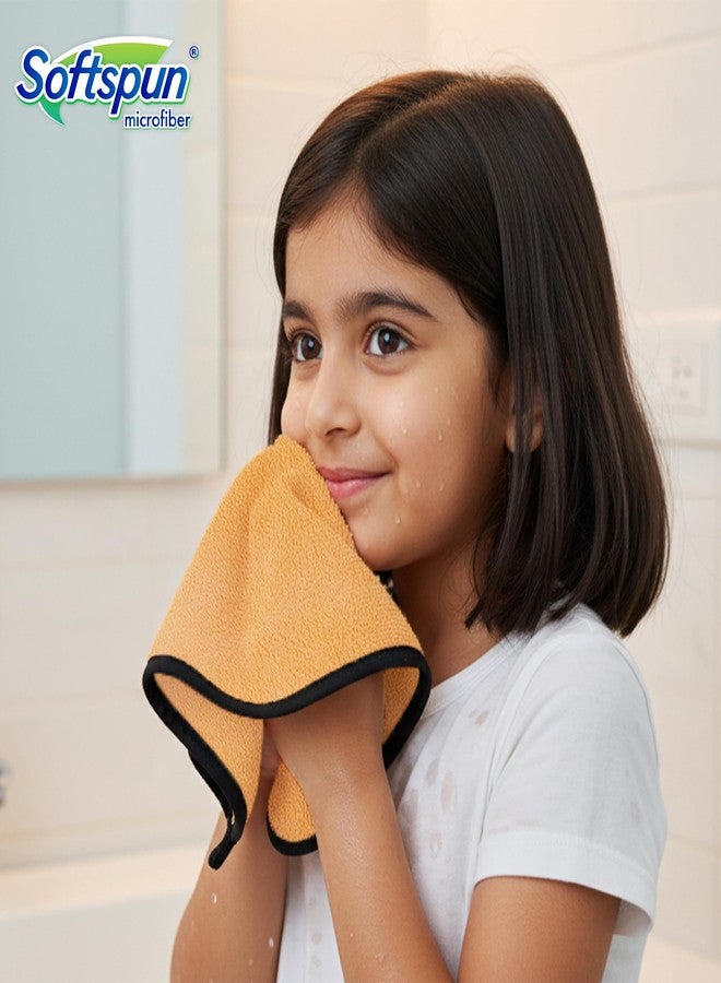 SOFTSPUN Microfiber Baby Hand & Face Wipes 280 GSM 20x30 Cms 4 Piece Towel Set Beige Colour! Super Soft & Comfortable for Newborn Baby and Kids Quick Drying Ultra Absorbent in Small Size. - Image 2