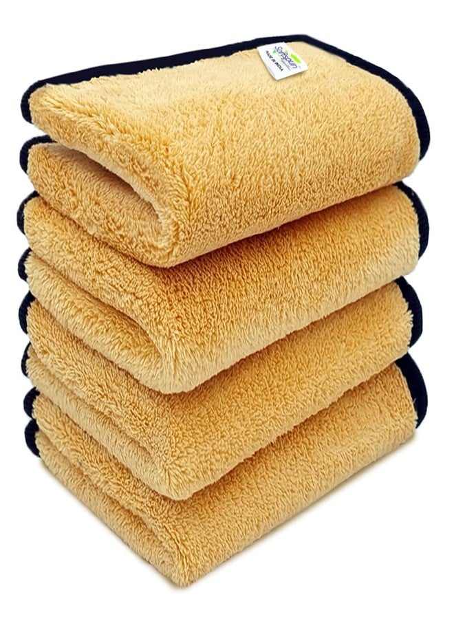 SOFTSPUN Microfiber Baby Hand & Face Wipes 280 GSM 20x30 Cms 4 Piece Towel Set Beige Colour! Super Soft & Comfortable for Newborn Baby and Kids Quick Drying Ultra Absorbent in Small Size. - Image 1