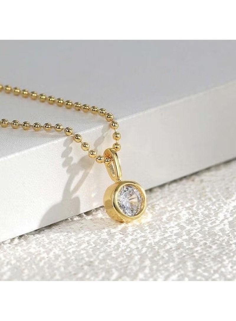 Huitich Minimalist Gold Crystal Pendant Necklace for Women - Image 3