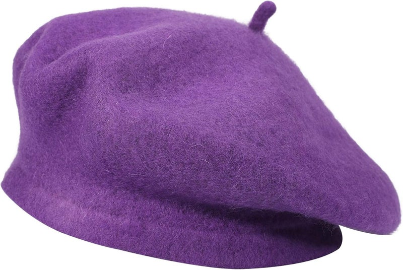 ZLYC Wool French Beret Hat Solid Color Beret Cap for Women Girls - Image 1
