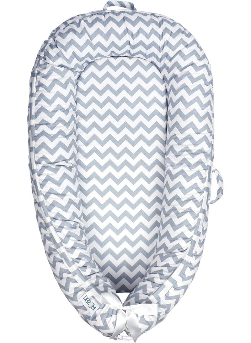 مورو مورو سرير  أطفال ، مقعد أرضي للرضع خفيف الوزن محمول قابل للتعديل ، كرسي استرخاء حديثي الولادة فائق النعومة 100٪ قطن ومسامي Fiberfill - Image 5