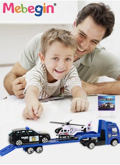 MEBEGIN Emergency Vehicle Toy Playsets with Police Car and Rescue Helicopter Friction Powered Rescue Vehicle Set Best Toddler Kids Boys Birthday Party Gifts  - Image 2