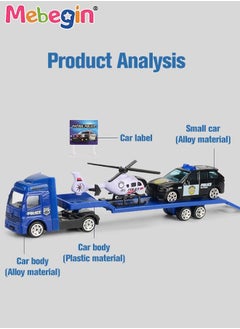 MEBEGIN Emergency Vehicle Toy Playsets with Police Car and Rescue Helicopter Friction Powered Rescue Vehicle Set Best Toddler Kids Boys Birthday Party Gifts  - Image 3