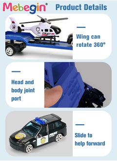 MEBEGIN Emergency Vehicle Toy Playsets with Police Car and Rescue Helicopter Friction Powered Rescue Vehicle Set Best Toddler Kids Boys Birthday Party Gifts  - Image 4