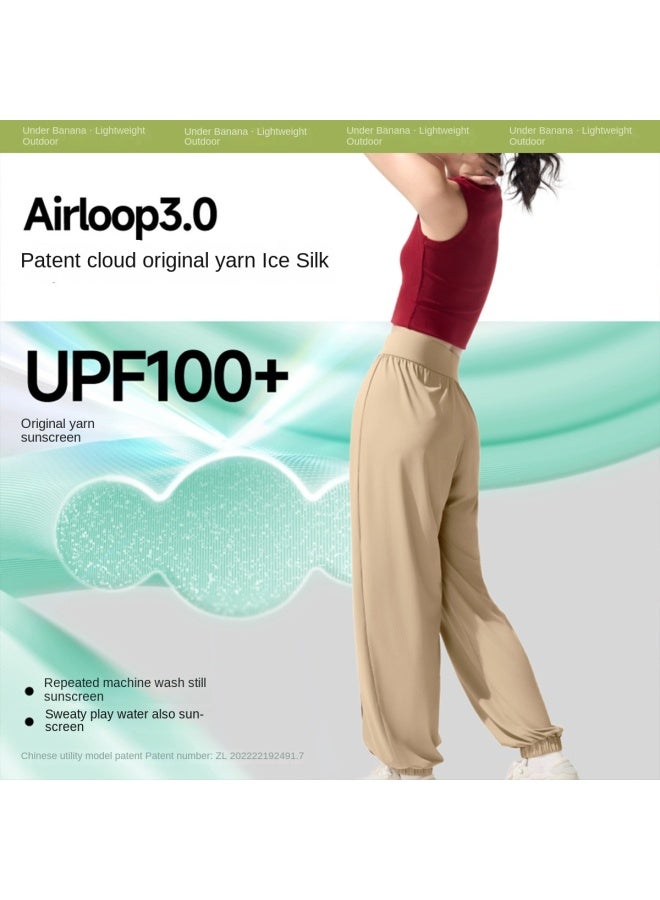 Cool Sun-proof】spring/summer Bestseller Women's Casual Pants With Elastic Ankles, Sun Protection, Tummy Control, High Waist, Cooling, Leg-lengthening Effect - Image 4