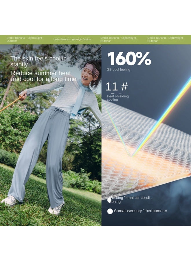 Cool Sun-proof】spring/summer Bestseller Women's Casual Pants With Elastic Ankles, Sun Protection, Tummy Control, High Waist, Cooling, Leg-lengthening Effect - Image 3