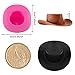 Skylety 20 Pieces Plastic Mini Cowboy Cowgirl Hat Miniature Western Small Doll Hat Cute Doll Cupcake Decoration for Dollhouse Cow Party DecorationPink White Brown Black - Image 2