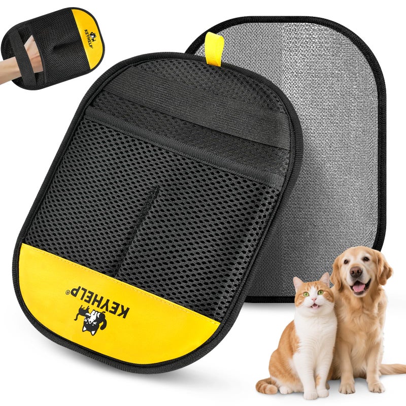 KEYHELP Pet Hair Removal Glove for Dogs & Cats, Newly Upgraded Reusable Electrostatic Pet Hair Gloves, Pet Hair Remover Tool for Clothing, Couch, Carpet, Car Seat - Image 1