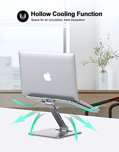 RIWUCT Foldable Laptop Stand, Height Adjustable Ergonomic Computer Stand for Desk, Aluminum Portable Laptop Riser Lecterns Holder Mount Compatible with MacBook Pro Air, HP, Dell 10-16" - Image 3