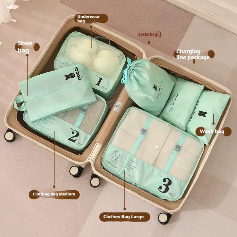 Tafan 7-Piece Suitcase Organiser, Suitcase Organiser Packing Cubes - Waterproof Suitcase Organiser Set Backpack Organiser Packing Cube Travel Organiser for Holiday - Image 5