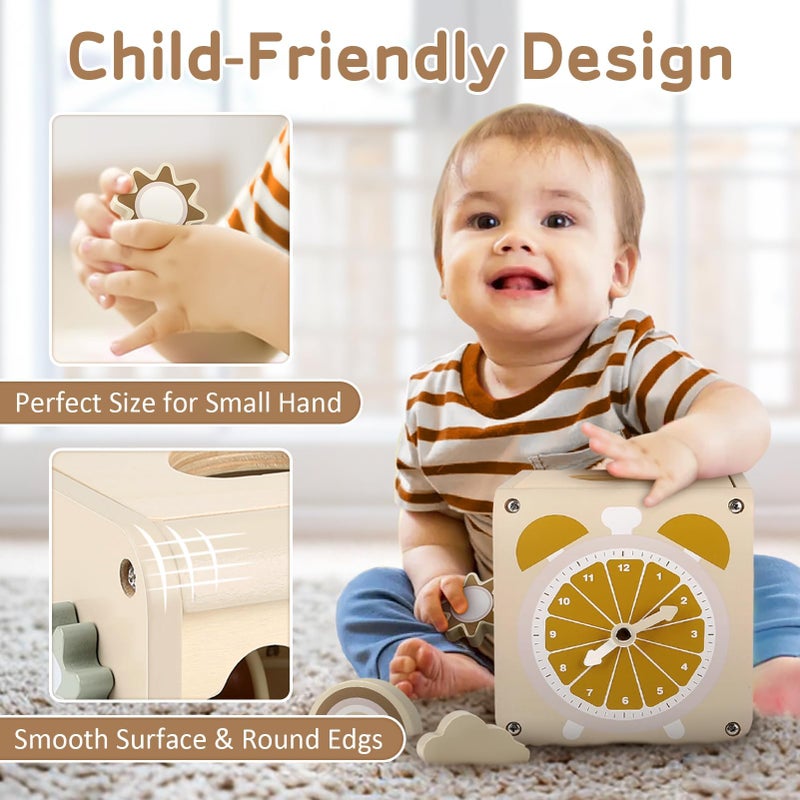 Vanplay Montessori Toys for 1+ Year Old Girls Boy Gifts, Wooden Sensory Activity Cube for Babies 12-18 Months, Learning Educational Toys 1 2 3 Year Old First Birthday Gifts for Toddler 1-3 - Image 4