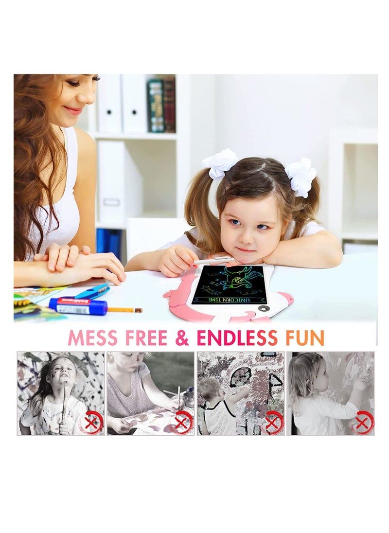SYOSI Unicorn LCD Writing Tablet for Kids 8.5 Inch Doodle Scribbler Pad with Stylus Painting Board Magic Board Birthday Gifts Drawing Board Educational Toys for 3 Years Old Boy Girl Pink  - Image 5