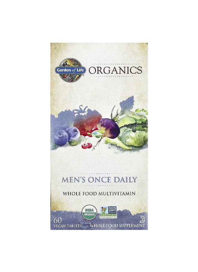 Garden of Life Garden of Life, Organics, Men's Once Daily, Whole Food Multivitamin, 60 Vegan Tablets 