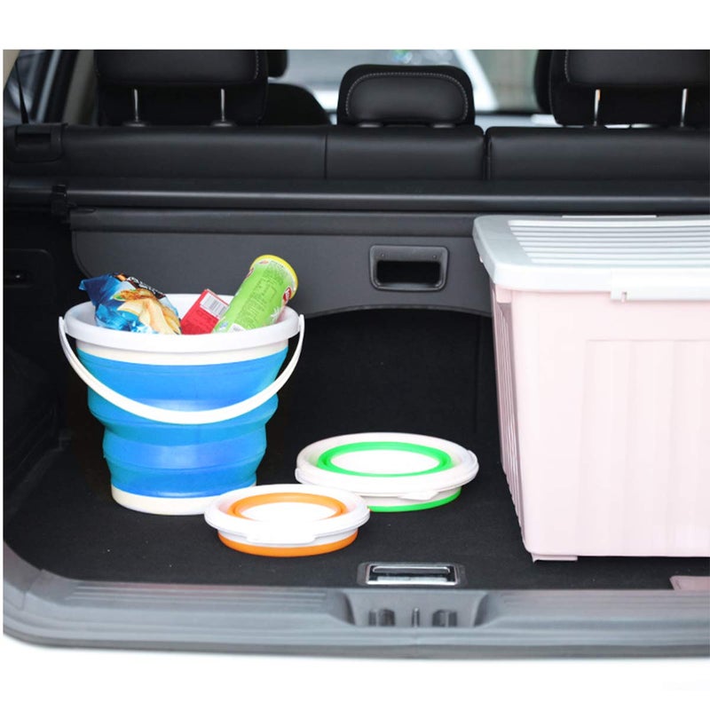 Anzmtosn 3L Jumbo Foldable Buckets, Sand Beach Toy Silicon Pails for Kids Adults, Collapisible Water Buckets Sandbox Kit Tool Multi Use for Outdoor, Cleaning Washing, Camping, Traveling, Towels, Picnic 3 Pack - Image 5