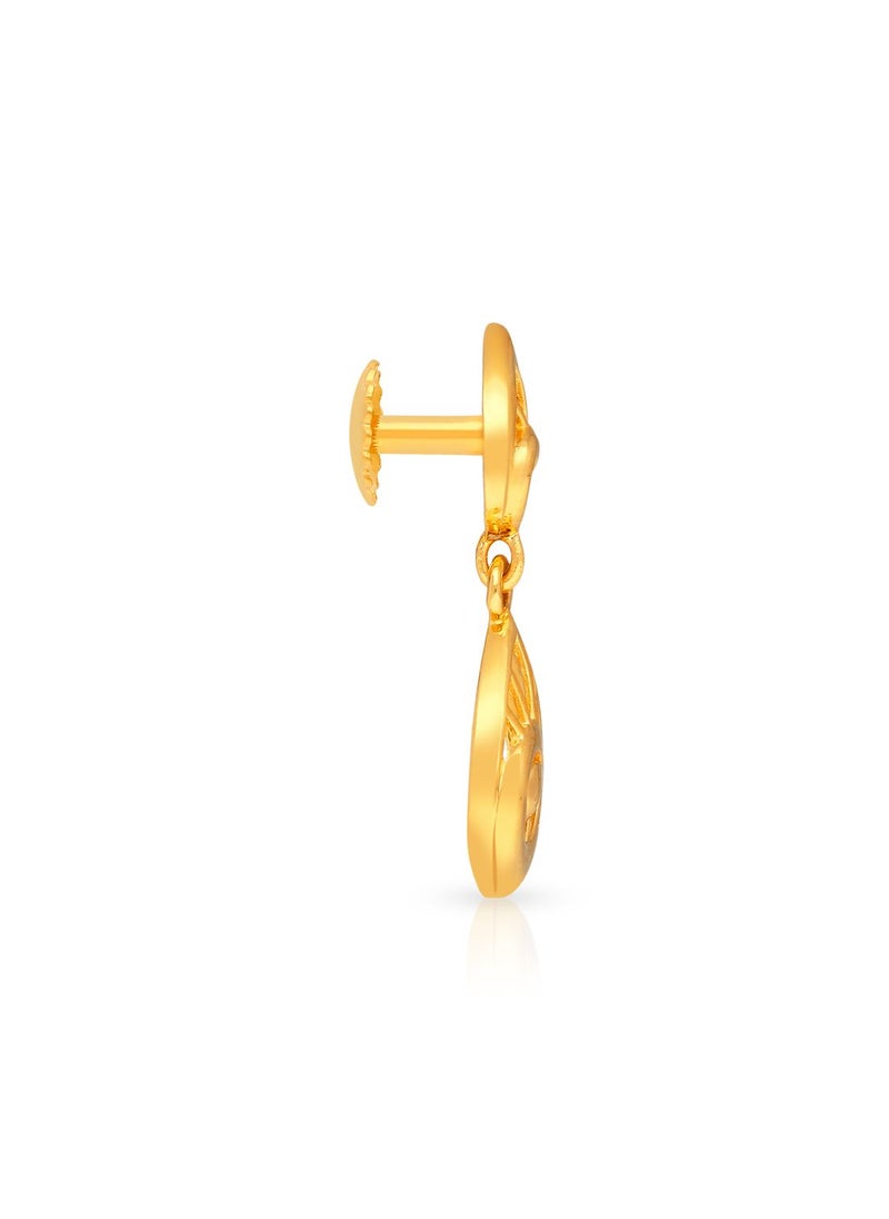 Malabar Gold and Diamonds 22k 916 Purity Gold Drops Earrings for Women DZER453Y  - Image 2