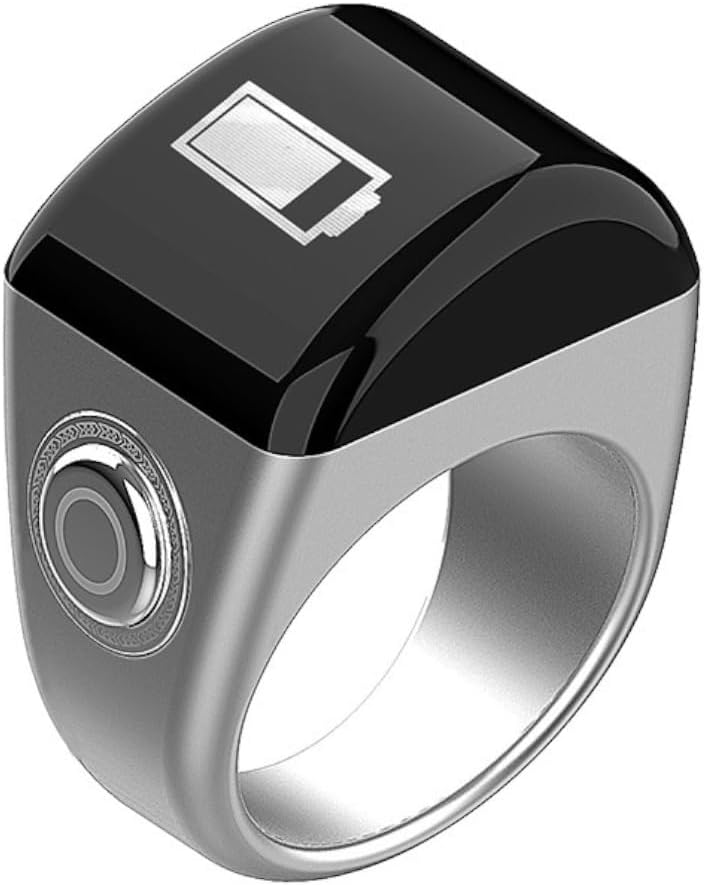 Smart Ring,Muslim Prayer,Tasbih Counter,Five Prayer Time Reminders,OLED display,Waterproof,black (18mm) - Image 1