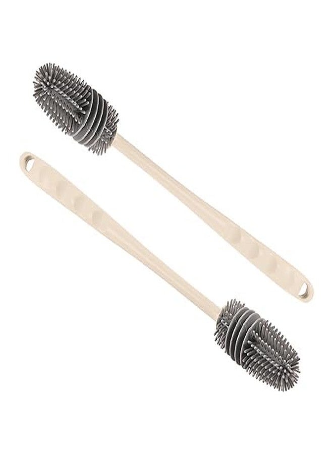 ZINZA Bottle Cleaning Brush Silicone Long Handle for Baby Bottle, Water Bottle, Containers, Vase and Glass, Bottle Cleaner for Home and Kitchen Accessories Item Products (Pack of 2) (2) - Image 1