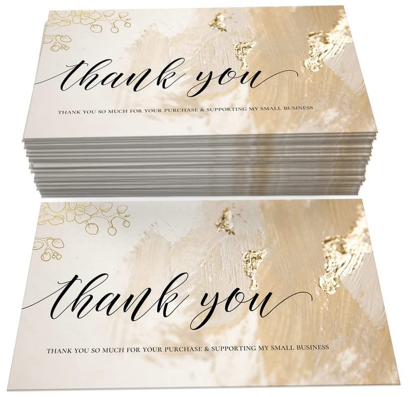VAAIMAI 30 Pieces Thank You Cards Small Business Stylish Thank You for Supporting My Small Business Cards Notes Holographic Thanks Greeting Cards for Retail Store Owner Goods Customer 2 x 35 Inch - Image 1