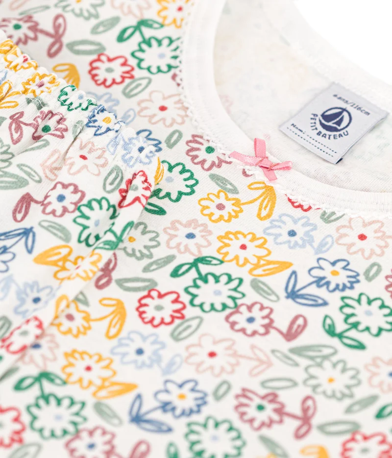 Petit Bateau Children's floral print cotton pyjamas