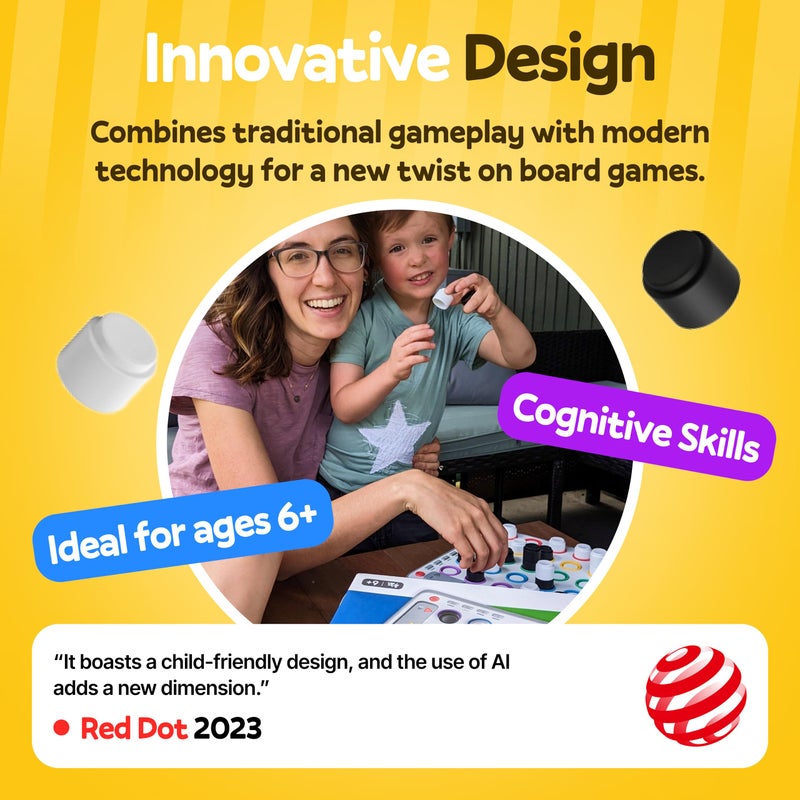 GiiKER Smart Four, 3D AI-Powered 4 in a Row Game, Strategy Board Games with Integrated Referee for 1-2 Players, Travel Games for Ages 6-12 and up, Birthday Gift for Kids Family Game Night - Image 5