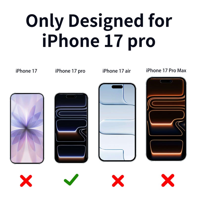 Juvraixo for iPhone 17 Pro Privacy Screen Protector Anti Blue Light for 17Pro Tempered Glass 6.3 Inch Gradient Colorful 28Â° Anti-Spy Easy Installation Full Coverage Anti-Scratch Bubble Free HD 2 Pack - Image 2
