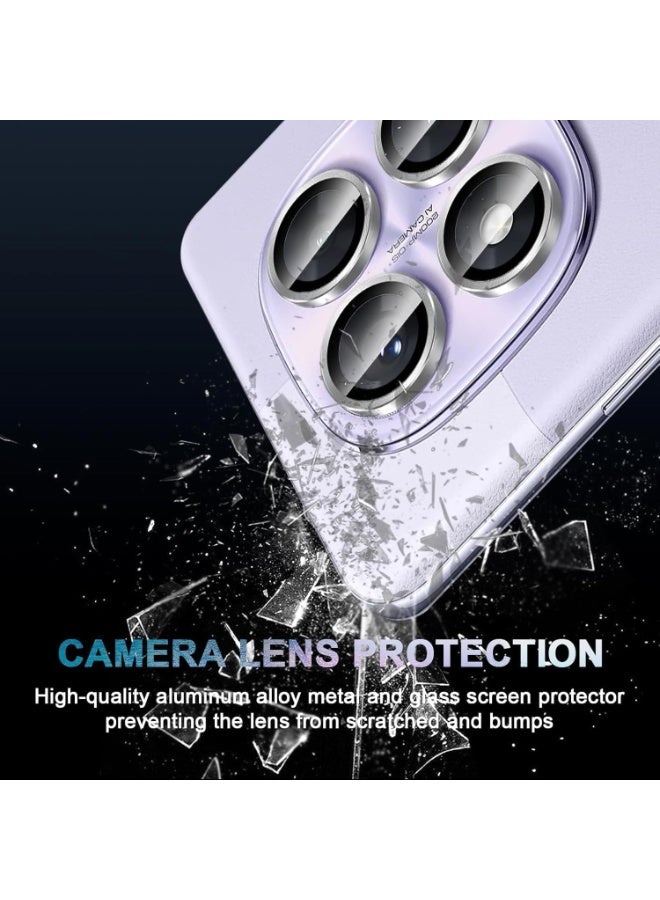 Camera lens protector with full protection compatible with Redmi Note 15 Pro/Note 15 Pro Plus, dual protection metal + tempered glass, camera protector for Redmi Note 15 Pro/15 Pro Plus (Silver) - Image 4