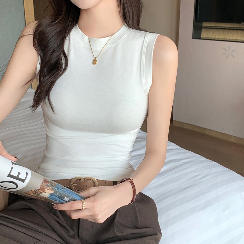 Women's High Neck Ribbed Slim Fit Camisole - Image 1