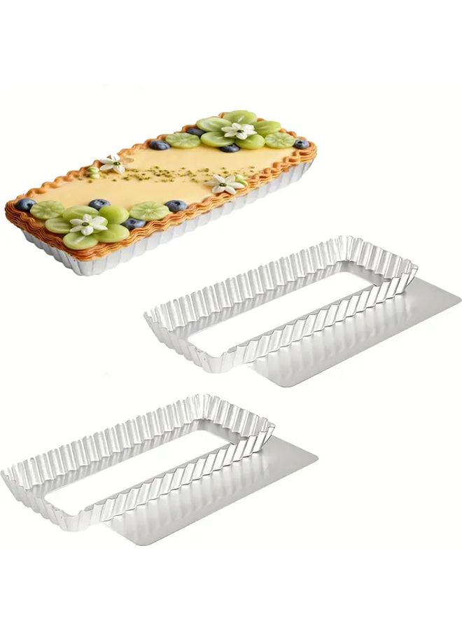3 Pcs 9.84 Inch Aluminum Alloy Rectangular Baking Dish Household Bakeware For White Loaf And Madeleine Baking Durable Even Heat Distribution Modern Kitchenware - Image 1
