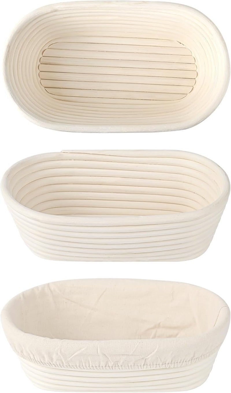 Saint Germain Bakery "Saint Germain Bakery Premium Round Bread Banneton Basket with Liner - Perfect Brotform Proofing Basket for Making Beautiful Bread (10"" Oval (2x count))" - Image 2
