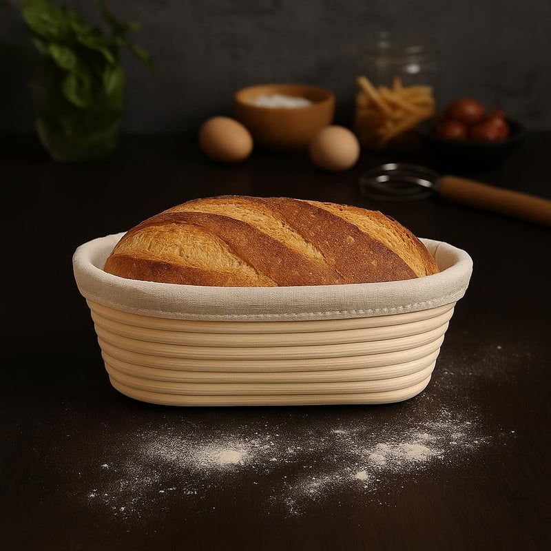 Saint Germain Bakery "Saint Germain Bakery Premium Round Bread Banneton Basket with Liner - Perfect Brotform Proofing Basket for Making Beautiful Bread (10"" Oval (2x count))" - Image 4