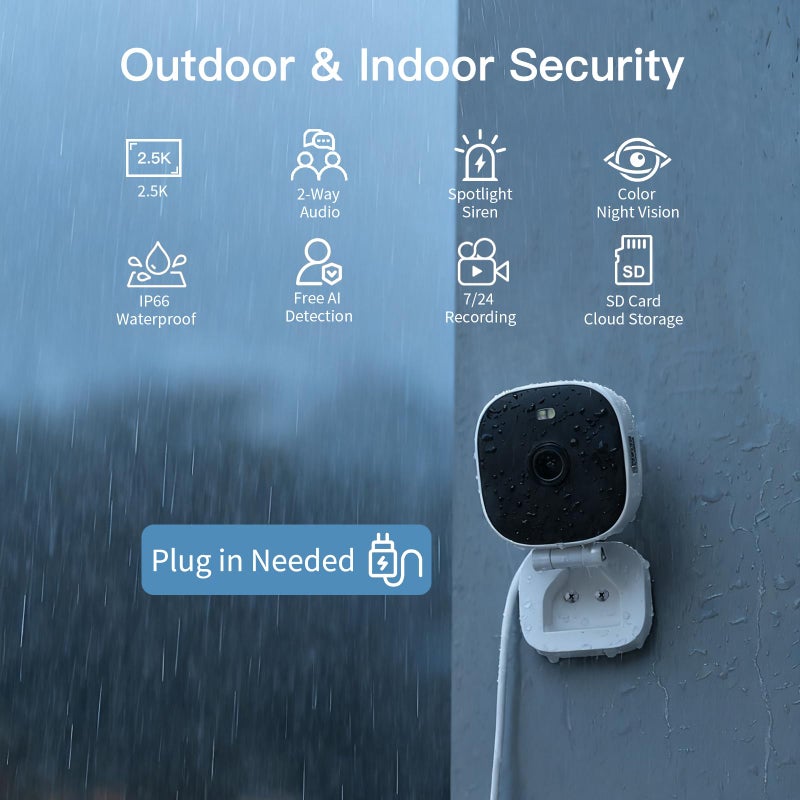 VIMTAG 2.5K Cameras for Home Security, 2.4G& 5G Color Night Vision Security Camera Indoor Outdoor for Baby Pet Dog Cat with Phone APP, Motion Detection 2-Way Audio, Work with Alexa,Cloud, 2 Pack - Image 2