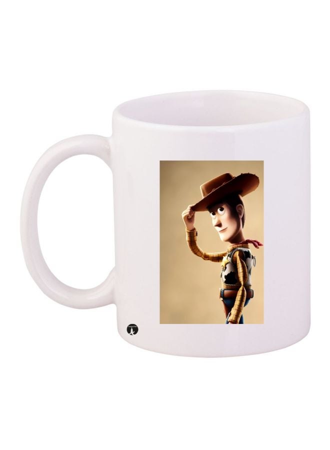 RYN Cartoon Printed Coffee Mug White/Beige/Brown 11ounce