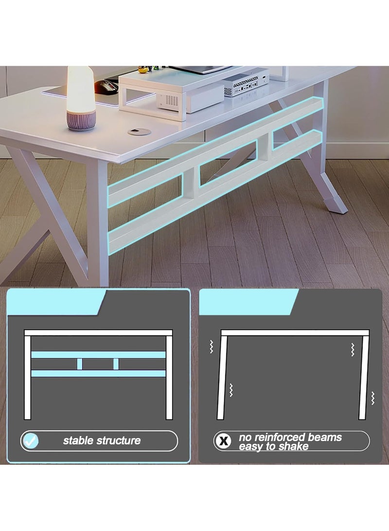 آسي بلاي طاولة ألعاب، مكتب ألعاب، مكتب كمبيوتر مكتبي مريح، مكتب منزلي، حل متنوع للألعاب والدراسة للمنازل العصرية، مثالي للطلاب واللاعبين، واسع وعملية - Image 5