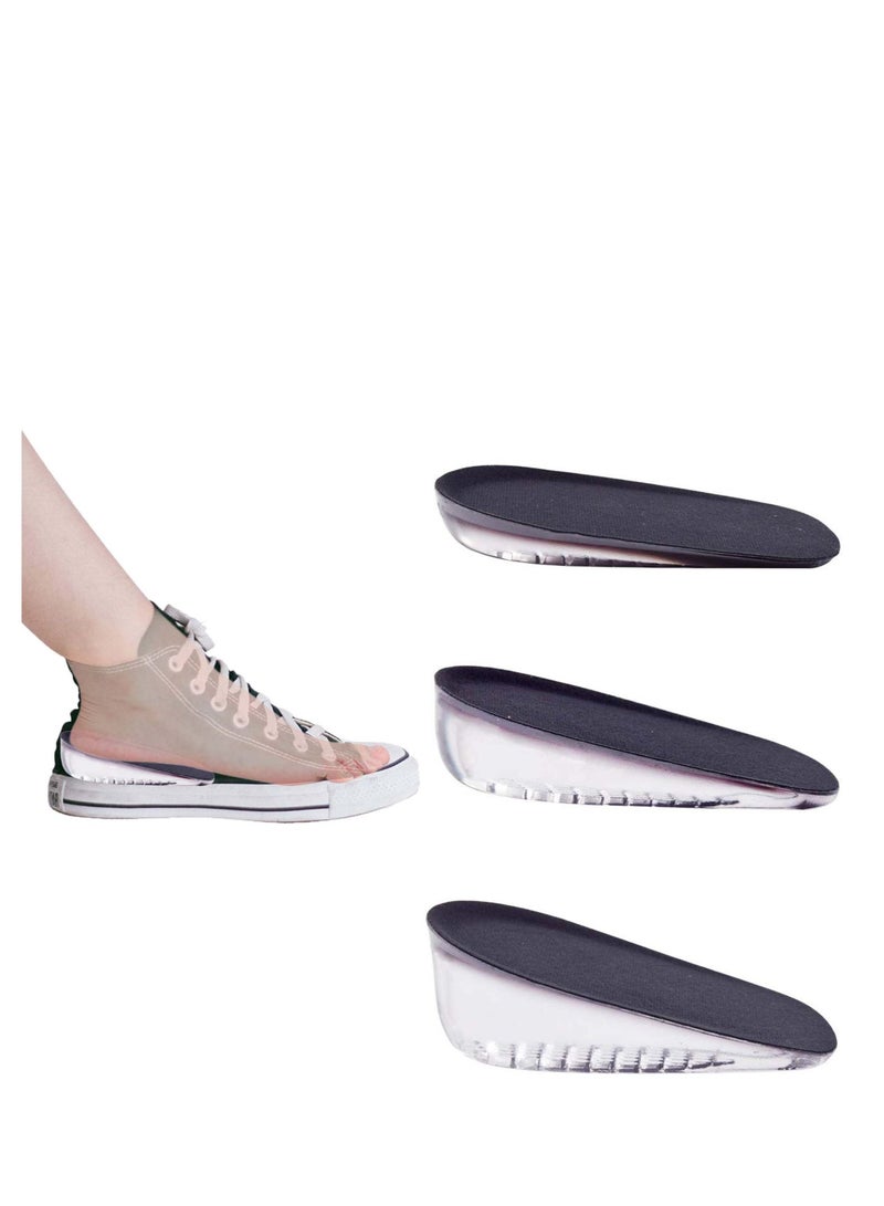 Captaintech Gel Height Increase Heel Insoles,Invisible Shoe Lifts Inserts,Cushion Elastic Shock Absorption Pads,Increase 1cm 2cm 3cm for Men and Women - Image 1