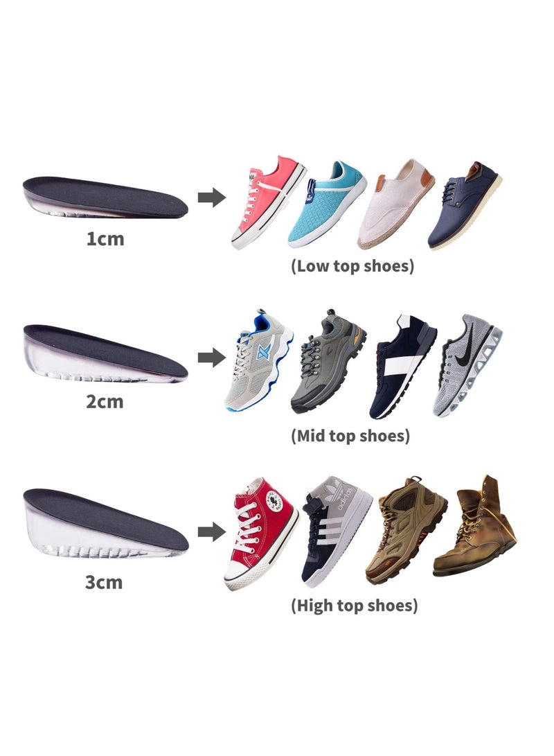 Captaintech Gel Height Increase Heel Insoles,Invisible Shoe Lifts Inserts,Cushion Elastic Shock Absorption Pads,Increase 1cm 2cm 3cm for Men and Women - Image 3
