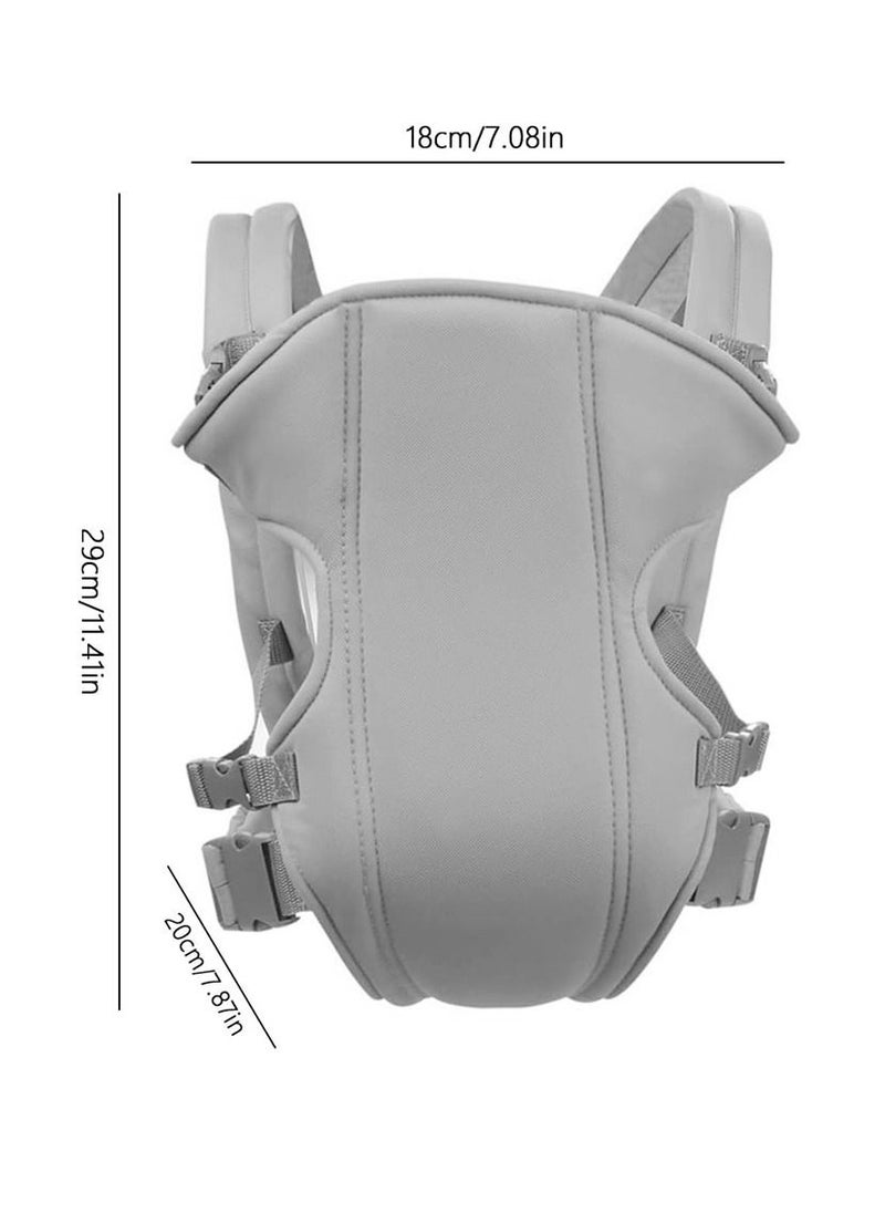 MileMelo - 4-In-1 Baby Adjustable Carrier With Comfortable Head Support And Buckle Strap - Grey - Image 1