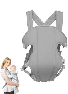4-In-1 Baby Adjustable Carrier With Comfortable Head Support And Buckle Strap - Grey