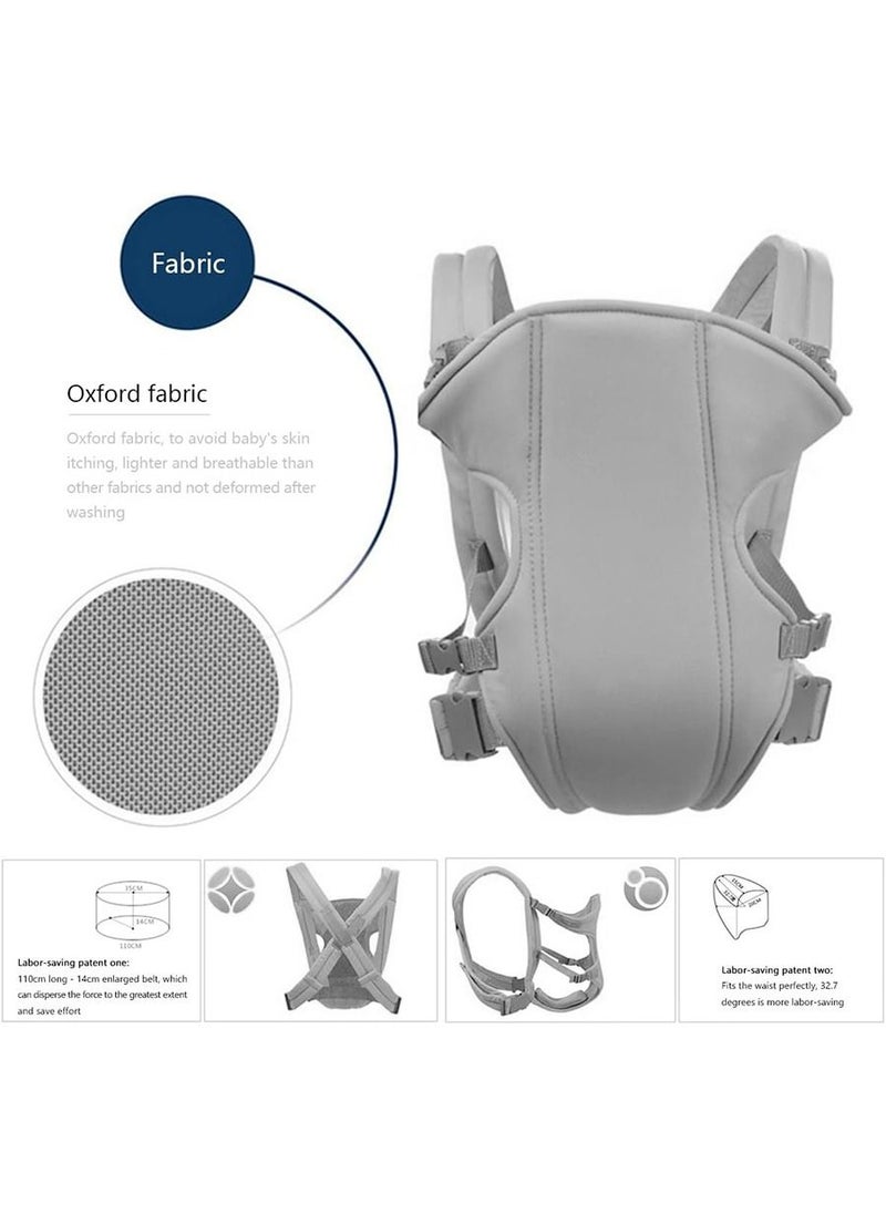 MileMelo - 4-In-1 Baby Adjustable Carrier With Comfortable Head Support And Buckle Strap - Grey - Image 1