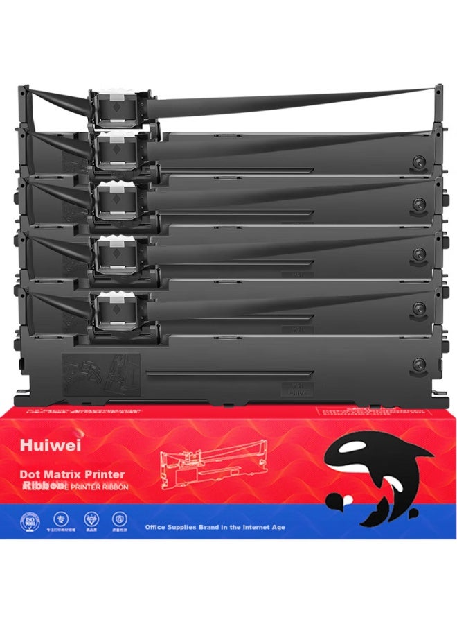 Huiwei Lq615kii Ribbon, Lq630k Ribbon Cartridge Upgraded Version, 5-pack, Compatible With Epson Lq630kii, 730k/kii, 610/635kii, 735kii Dot Matrix Printers - Image 3