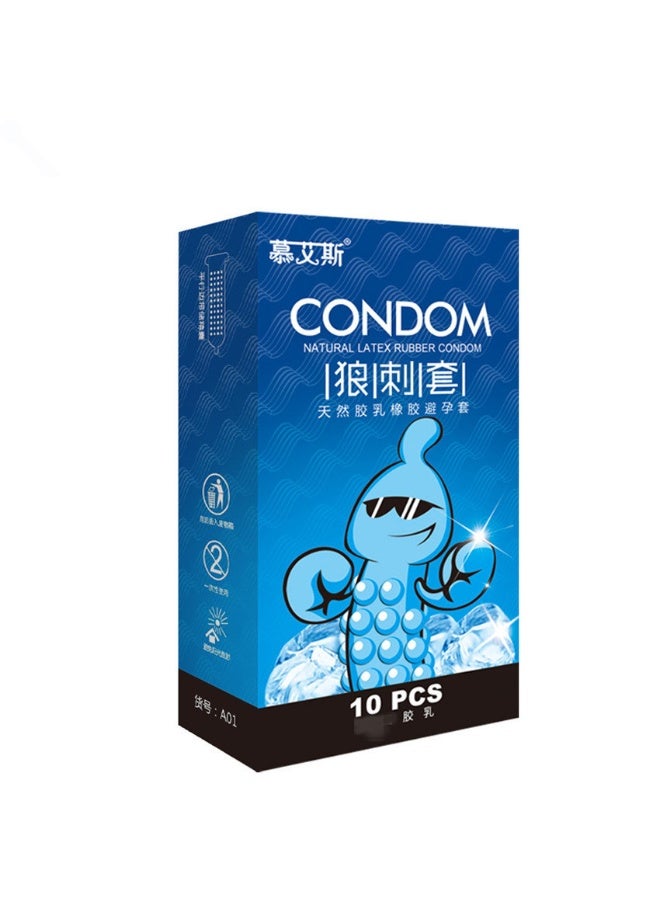 AL RAID Pack of 10 Natural Rough Skin Condoms