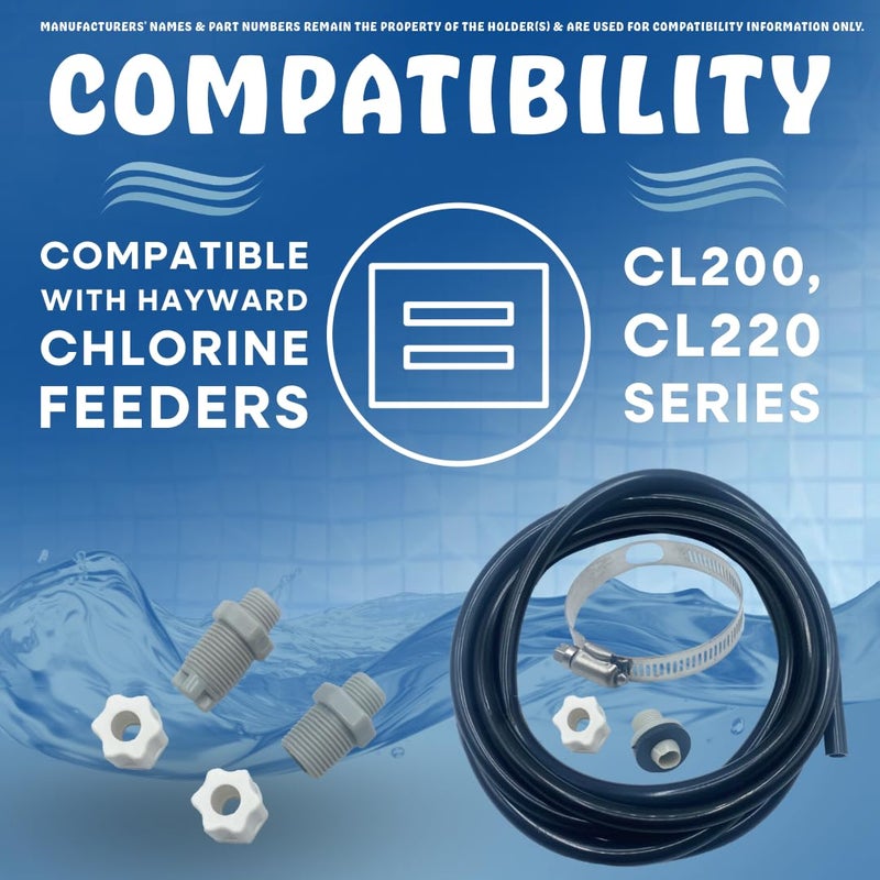 Poolzilla Offline Feeder Connection Pack - with Saddle Clamp, Tubing, and Check Valve Inlet Coupling Assembly - Compatible with Hayward CL200, CL220 Feeders - Image 5