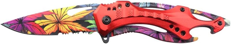 MTECH USA Folding Knife, 3.75-Inch Half-Serrated Blade, Titanium Coating, Glass Breaker, Pocket Clip - Image 5