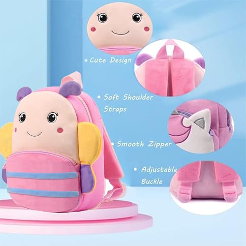 ADISA Kids Backpack Toddler Bag Back Pack Plush Cartoon for Girls and Boys 1-5 Years (BP102-PIN) - Image 4