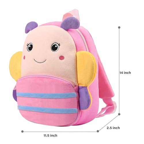 ADISA Kids Backpack Toddler Bag Back Pack Plush Cartoon for Girls and Boys 1-5 Years (BP102-PIN) - Image 2