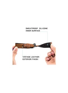 Generic Huawei GT2E / GT2 Pro / GT2 46 - GT3 46 - 46mm Silicone Leather Replacement Strap Watchband 22mm - Camel Silver Buckle  - Image 4