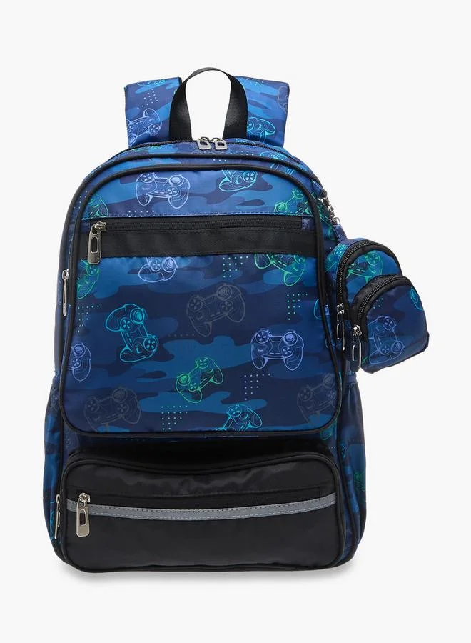 LBL by Shoexpress Gamer Print School Backpack With Detachable Pouch - 47X14X32 Cm