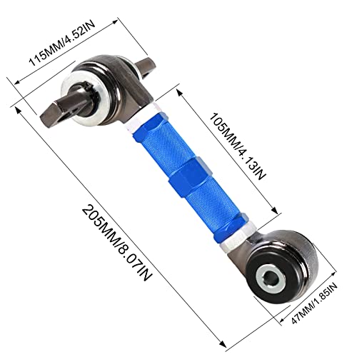 YESHMA Rear Upper Adjustable Camber Arm Kit 2 Pieces Compatible with Honda Civic 88-00 and Integra 94-01 EK EG(Blue) - Image 2